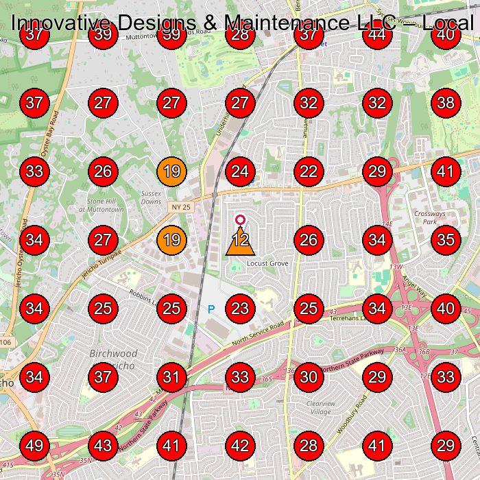 Innovative Designs & Maintenance LLC GeoGrid visibility map for Landscape Designer in None